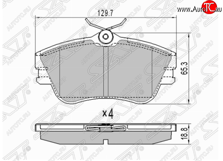 1 299 р. Комплект передних тормозных колодок SAT (R15)  Volkswagen Caravelle  T4 - Transporter  T4  с доставкой в г. Керчь