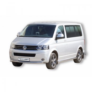 Защита переднего бампера ТехноСфера (Техно Сфера) (нержавейка, d63.5 mm) Volkswagen Transporter  T5 (2009-2015) рестайлинг