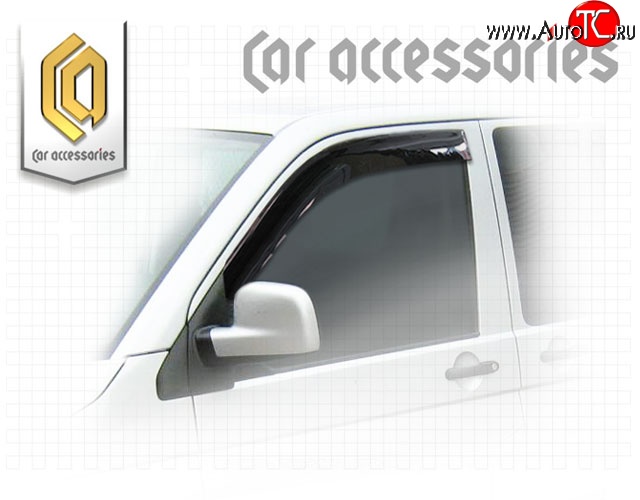 1 839 р. Комплект дефлекторов окон CA Plastic  Volkswagen Transporter  T5 (2003-2009) дорестайлинг (Classic черный, Без надписи)  с доставкой в г. Керчь
