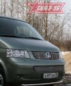 11 249 р. Защита переднего бампера одинарная Souz-96 (d60). Volkswagen Transporter T5 дорестайлинг (2003-2009)  с доставкой в г. Керчь. Увеличить фотографию 2