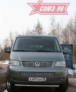 11 249 р. Защита переднего бампера одинарная Souz-96 (d60). Volkswagen Transporter T5 дорестайлинг (2003-2009)  с доставкой в г. Керчь. Увеличить фотографию 3