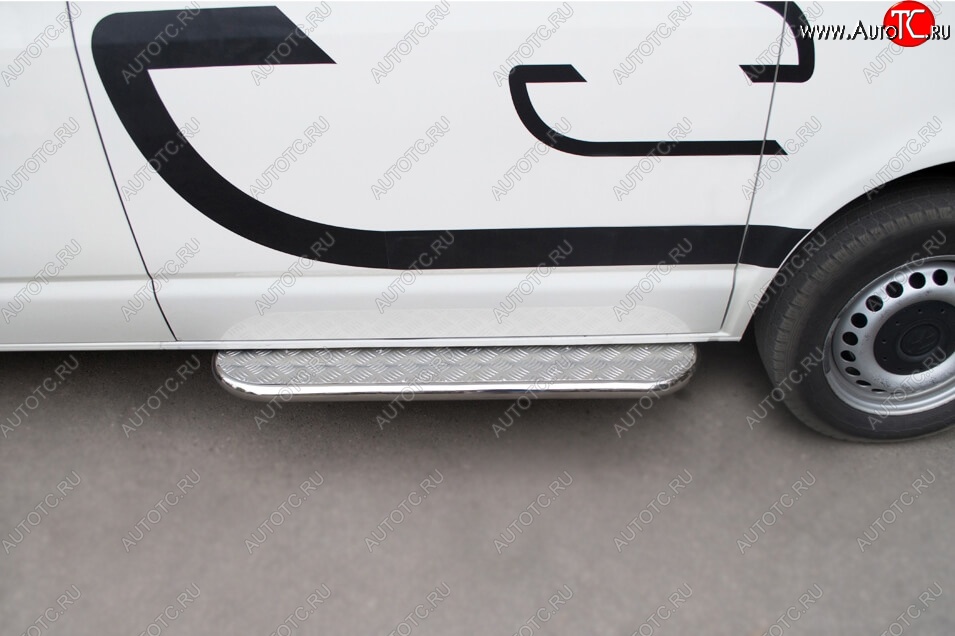27 949 р. Широкая защита порогов с трубой d42 мм SLITKOFF v2 Volkswagen Transporter T5 дорестайлинг (2003-2009)  с доставкой в г. Керчь