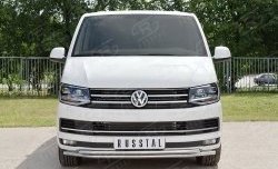 19 549 р. Защита переднего бампера (2 трубыØ42 мм, нержавейка) SLITKOFF Volkswagen Caravelle T6 дорестайлинг (2015-2019)  с доставкой в г. Керчь. Увеличить фотографию 2