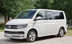 Защита переднего бампера (2 трубыØ42 мм, нержавейка) SLITKOFF Volkswagen Caravelle  T6 - Transporter  T6