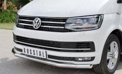 17 499 р. Защита переднего бампера (Ø63 мм, нержавейка) SLITKOFF Volkswagen Transporter T6 дорестайлинг (2015-2019)  с доставкой в г. Керчь. Увеличить фотографию 2