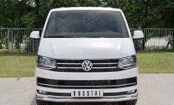 Защита переднего бампера (Ø63 мм, нержавейка) SLITKOFF Volkswagen Caravelle  T6 - Transporter  T6