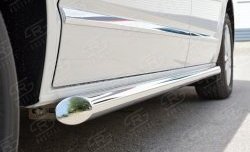 13 549 р. Защита порогов (левая сторона, длинная база, труба, d63 мм) SLITKOFF  Volkswagen Caravelle  T6 - Transporter  T6 (Скос на торцах 45°)  с доставкой в г. Керчь. Увеличить фотографию 2