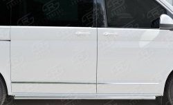 13 549 р. Защита порогов (левая сторона, длинная база, труба, d63 мм) SLITKOFF  Volkswagen Caravelle  T6 - Transporter  T6 (Скос на торцах 45°)  с доставкой в г. Керчь. Увеличить фотографию 3