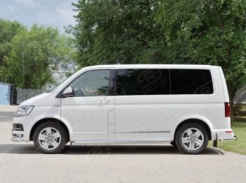 13 549 р. Правая защита порогов SLITKOFF из круглой трубы диаметром 63 мм v3  Volkswagen Caravelle  T6 - Transporter  T6  с доставкой в г. Керчь. Увеличить фотографию 2