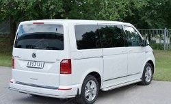 Защита заднего бампера (Ø42 мм, нержавейка, длинная версия) SLITKOFF Volkswagen Caravelle  T6 - Transporter  T6