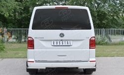 14 449 р. Защита заднего бампера (Ø42 мм, нержавейка, уголки) SLITKOFF Volkswagen Multivan T6 дорестайлинг (2016-2019)  с доставкой в г. Керчь. Увеличить фотографию 2