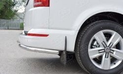 14 449 р. Защита заднего бампера (Ø42 мм, нержавейка, уголки) SLITKOFF Volkswagen Multivan T6 дорестайлинг (2016-2019)  с доставкой в г. Керчь. Увеличить фотографию 4