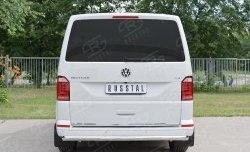 15 799 р. Защита заднего бампера (Ø63 мм, нержавейка, длинная база) SLITKOFF Volkswagen Transporter T6 дорестайлинг (2015-2019)  с доставкой в г. Керчь. Увеличить фотографию 2