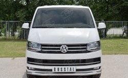 Защита переднего бампера (Ø63 мм, нержавейка, короткая база) SLITKOFF Volkswagen Multivan  T6 - Transporter  T6