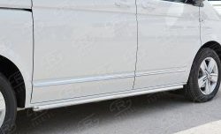 Защита порогов из круглой трубы диаметром 42 мм (короткая база) SLITKOFF (левая защита) Volkswagen Multivan  T6 - Transporter  T6