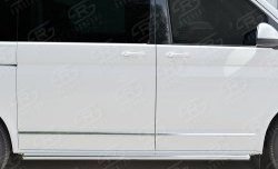 13 549 р. Защита порогов из круглой трубы диаметром 63 мм (короткая база) SLITKOFF (левая защита) Volkswagen Multivan T6 дорестайлинг (2016-2019)  с доставкой в г. Керчь. Увеличить фотографию 4