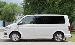 13 549 р. Защита порогов из круглой трубы диаметром 63 мм (короткая база) SLITKOFF (правая защита)  Volkswagen Multivan  T6 - Transporter  T6  с доставкой в г. Керчь. Увеличить фотографию 2
