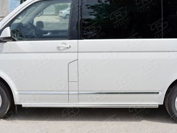 11 999 р. Правая защита порогов SLITKOFF из круглой трубы d63 мм  Volkswagen Multivan  T6 - Transporter  T6  с доставкой в г. Керчь. Увеличить фотографию 2