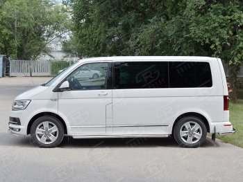 14 449 р. Правая широкая защита порогов SLITKOFF из круглой трубы d63 мм v2  Volkswagen Multivan  T6 - Transporter  T6  с доставкой в г. Керчь. Увеличить фотографию 2
