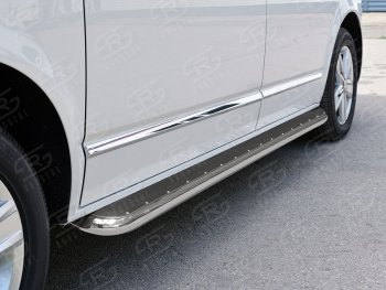 22 699 р. Левая широкая защита порогов с трубой диаметром 42 мм SLITKOFF  Volkswagen Multivan  T6 - Transporter  T6  с доставкой в г. Керчь. Увеличить фотографию 2