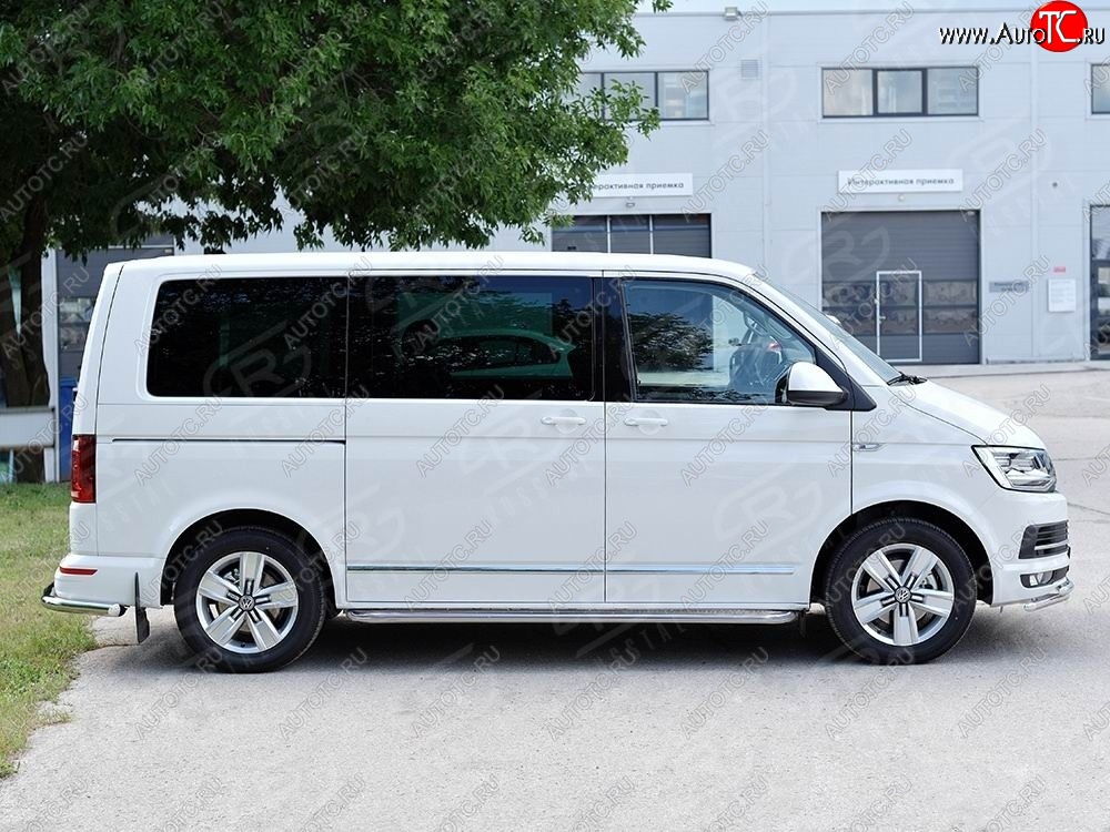 22 699 р. Левая широкая защита порогов с трубой диаметром 42 мм SLITKOFF  Volkswagen Multivan  T6 - Transporter  T6  с доставкой в г. Керчь