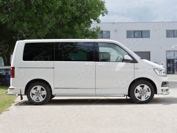 Левая защита порога SLITKOFF из круглой трубы диаметром 63 мм v2 Volkswagen Multivan  T6 - Transporter  T6
