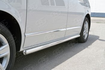 Левая защита порогов SLITKOFF из круглой трубы d63 мм SLITKOFF Volkswagen Multivan  T6 - Transporter  T6