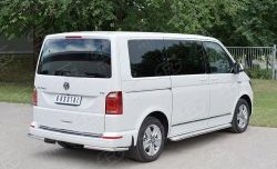 11 999 р. Защита заднего бампера (Ø42 мм, нержавейка, короткая база) SLITKOFF Volkswagen Transporter T6 дорестайлинг (2015-2019)  с доставкой в г. Керчь. Увеличить фотографию 3