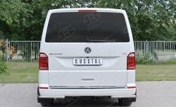 11 999 р. Защита заднего бампера (Ø42 мм, нержавейка, короткая база) SLITKOFF Volkswagen Transporter T6 дорестайлинг (2015-2019)  с доставкой в г. Керчь. Увеличить фотографию 4