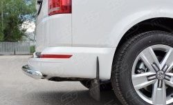 15 799 р. Защита заднего бампера (Ø63 мм, нержавейка, короткая база) SLITKOFF Volkswagen Transporter T6 дорестайлинг (2015-2019)  с доставкой в г. Керчь. Увеличить фотографию 4