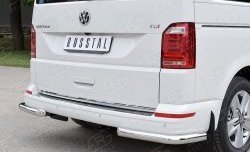 Защита заднего бампера (Ø63 мм уголки, нержавейка, короткая база) SLITKOFF Volkswagen Caravelle  T5 - Transporter ( T5,  T6)