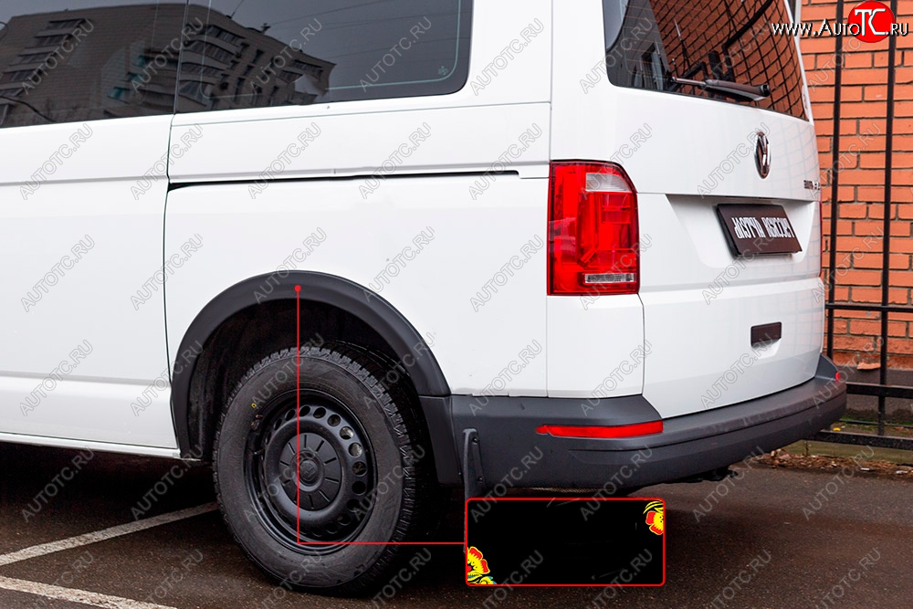 2 219 р. Накладка колесной арки RA (задняя левая)  Volkswagen Transporter  T6 (2015-2019) дорестайлинг (Поверхность глянец под покраску, Неокрашенный)  с доставкой в г. Керчь