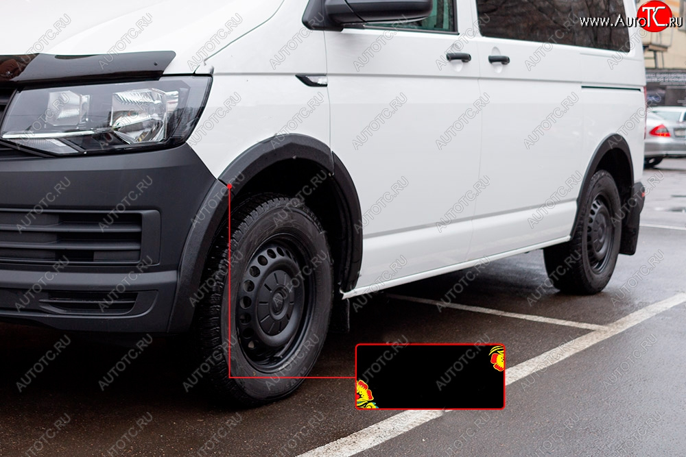 3 329 р. Накладка колесной арки RA (передняя левая)  Volkswagen Transporter  T6 (2015-2019) дорестайлинг (Поверхность шагрень)  с доставкой в г. Керчь