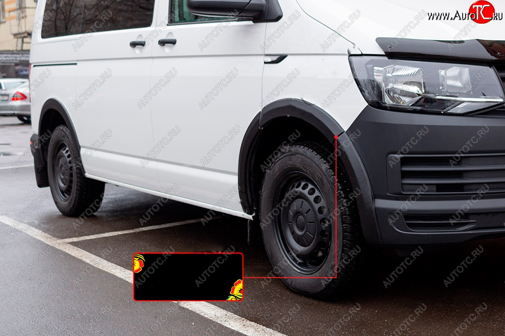 3 329 р. Накладка колесной арки RA (передняя правая)  Volkswagen Transporter  T6 (2015-2019) дорестайлинг (Поверхность шагрень)  с доставкой в г. Керчь