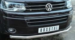 17 499 р. Одинарная защита переднего бампера диаметром 63 мм (Multivan-Caravelle) SLITKOFF  Volkswagen Caravelle  T5 - Transporter  T5  с доставкой в г. Керчь. Увеличить фотографию 2