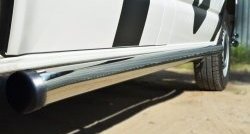 8 299 р. Левая защита порогов из круглой трубы диаметром 63 мм Russtal Volkswagen Transporter T6 дорестайлинг (2015-2019) (Защита порогов с со скосами на торцах (вариант 1))  с доставкой в г. Керчь. Увеличить фотографию 8