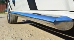 8 299 р. Правая защита порогов из круглой трубы диаметром 63 мм Russtal Volkswagen Transporter T6 дорестайлинг (2015-2019) (Защита порогов с со скосами на торцах (вариант 1))  с доставкой в г. Керчь. Увеличить фотографию 3
