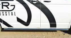 8 299 р. Правая защита порогов из круглой трубы диаметром 63 мм Russtal Volkswagen Transporter T6 дорестайлинг (2015-2019) (Защита порогов с со скосами на торцах (вариант 1))  с доставкой в г. Керчь. Увеличить фотографию 4