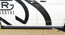 8 299 р. Правая защита порогов из круглой трубы диаметром 63 мм Russtal Volkswagen Transporter T6 дорестайлинг (2015-2019) (Защита порогов с со скосами на торцах (вариант 1))  с доставкой в г. Керчь. Увеличить фотографию 5