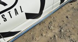 8 299 р. Правая защита порогов из круглой трубы диаметром 63 мм Russtal Volkswagen Transporter T6 дорестайлинг (2015-2019) (Защита порогов с со скосами на торцах (вариант 1))  с доставкой в г. Керчь. Увеличить фотографию 6