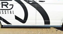 8 299 р. Правая защита порогов из круглой трубы диаметром 63 мм Russtal Volkswagen Transporter T6 дорестайлинг (2015-2019) (Защита порогов с со скосами на торцах (вариант 1))  с доставкой в г. Керчь. Увеличить фотографию 8