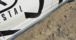 8 299 р. Правая защита порогов из круглой трубы диаметром 63 мм Russtal Volkswagen Transporter T6 дорестайлинг (2015-2019) (Защита порогов с со скосами на торцах (вариант 1))  с доставкой в г. Керчь. Увеличить фотографию 9