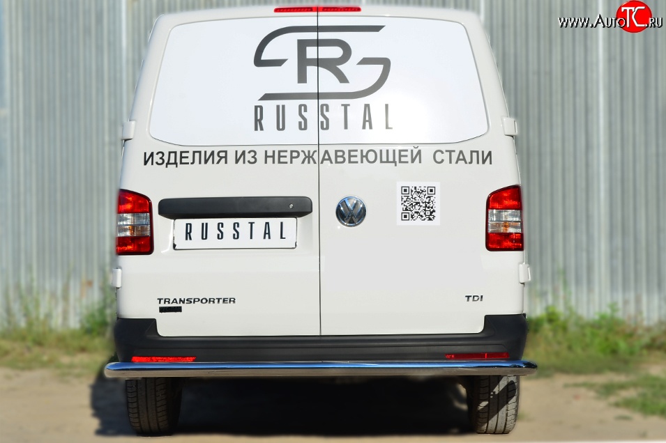 16 999 р. Защита заднего бампера (Ø63 мм, нержавейка) SLITKOFF  Volkswagen Caravelle  T5 - Transporter  T5  с доставкой в г. Керчь