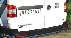 18 999 р. Защита заднего бампера (Ø63 и 42 мм с уголками, нержавейка) SLITKOFF  Volkswagen Caravelle  T5 - Transporter  T5  с доставкой в г. Керчь. Увеличить фотографию 2