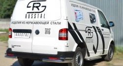 19 999 р. Защита заднего бампера (2 трубы Ø63 и 42 мм уголки, нержавейка) SLITKOFF  Volkswagen Caravelle ( T5,  T6) - Transporter ( T5,  T6)  с доставкой в г. Керчь. Увеличить фотографию 4