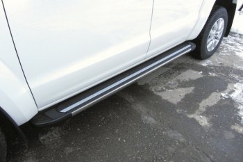 11 639 р. Алюминиевые пороги для ног Slitkoff (Luxe)  Volkswagen Teramont  CA1 (2016-2020) дорестайлинг (Чёрные)  с доставкой в г. Керчь. Увеличить фотографию 2