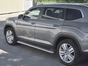 84 999 р. Пороги труба d42 с листом Russtal Volkswagen Teramont CA1 дорестайлинг (2016-2020) (Лист алюм, проф.нерж)  с доставкой в г. Керчь. Увеличить фотографию 3