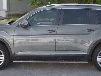 18 299 р. Пороги труба 75х42 Russtal (овал с проступью) Volkswagen Teramont CA1 дорестайлинг (2016-2020)  с доставкой в г. Керчь. Увеличить фотографию 2