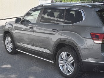 18 299 р. Пороги труба 75х42 Russtal (овал с проступью) Volkswagen Teramont CA1 дорестайлинг (2016-2020)  с доставкой в г. Керчь. Увеличить фотографию 3