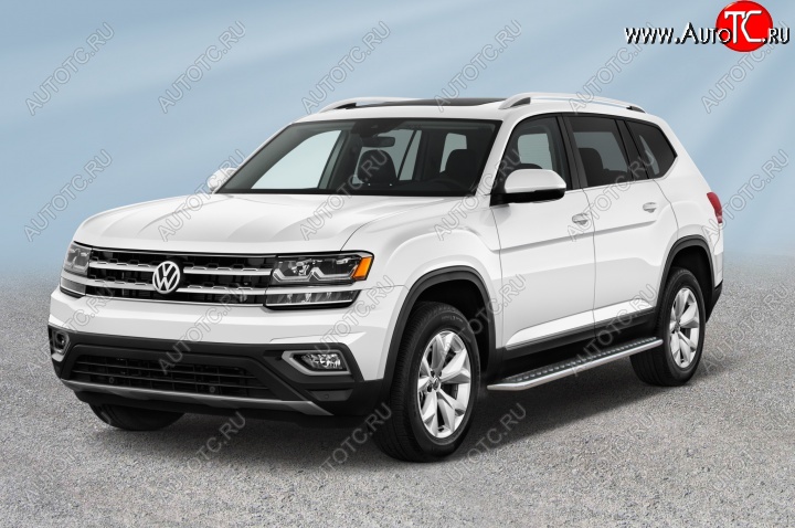 25 699 р. Пороги с листом d57 Slitkoff  Volkswagen Teramont  CA1 (2016-2020) дорестайлинг (Цвет: нержавеющая полированная сталь)  с доставкой в г. Керчь